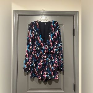 Lucca, purple, multicolored, romper, size large, only worn a couple times